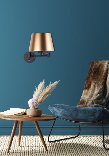 TK Glory vglampe - guld stof og sort metal