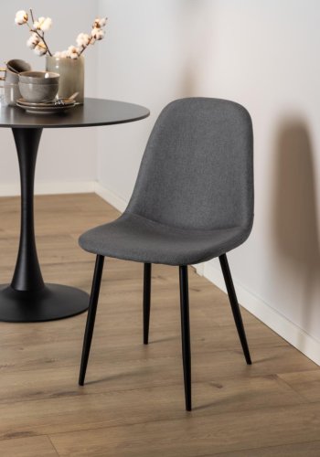 ACT NORDIC Celia spisestuestol - mrkegrtt stoff og sort stl