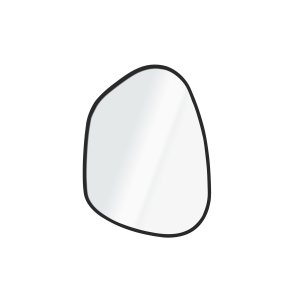 NORDVÄRK Asymmetrisk vgspejl, organisk - spejlglas og sort MDF (42x30)