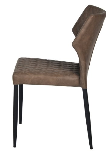 HOUSE OF SANDER Ydun spisestol - brunt kunstskinn og sorte ben, stables