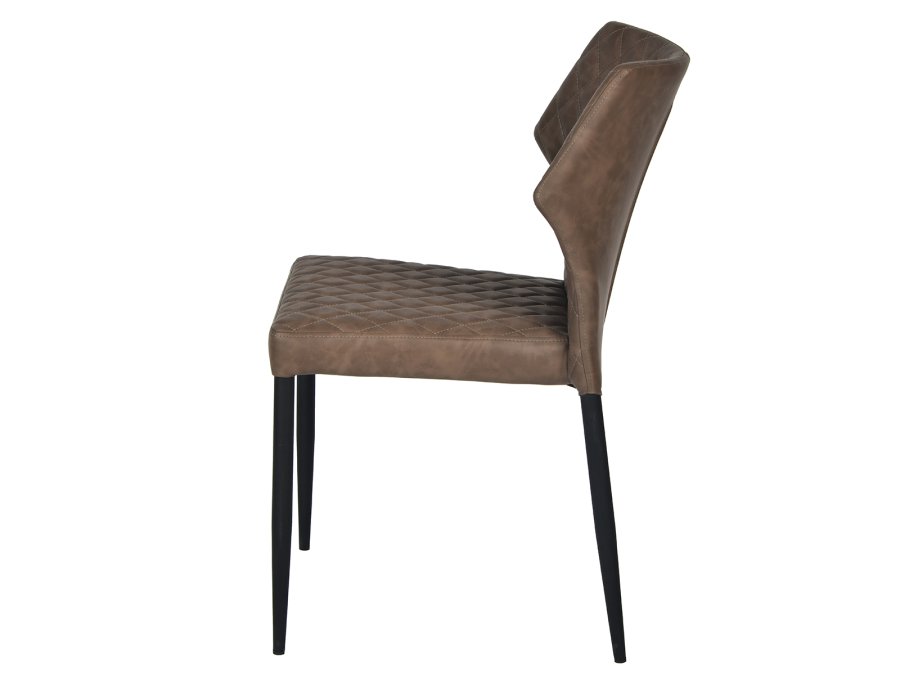 HOUSE OF SANDER Ydun spisestol - brunt kunstskinn og sorte ben, stables