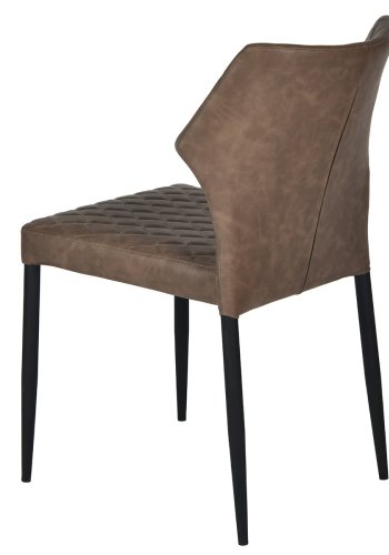 HOUSE OF SANDER Ydun spisestol - brunt kunstskinn og sorte ben, stables