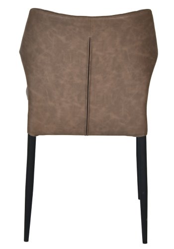 HOUSE OF SANDER Ydun spisestol - brunt kunstskinn og sorte ben, stables