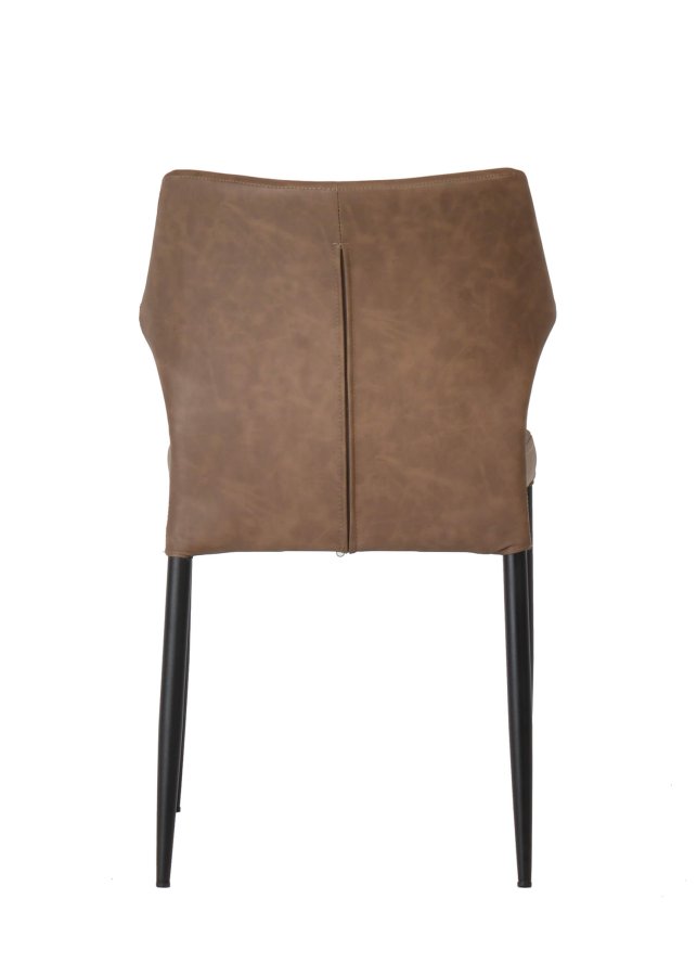 HOUSE OF SANDER Runa spisestuestol - brunt PU-skinn og sorte ben
