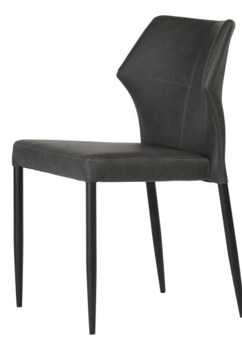 HOUSE OF SANDER Runa spisestuestol - sort PU-skinn og sorte ben