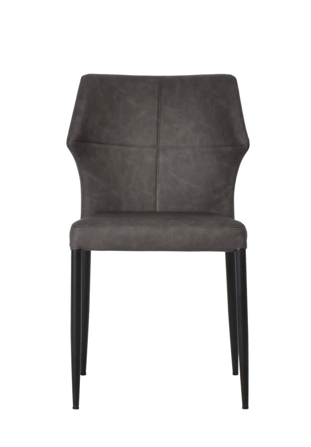 HOUSE OF SANDER Runa spisestuestol - sort PU-skinn og sorte ben