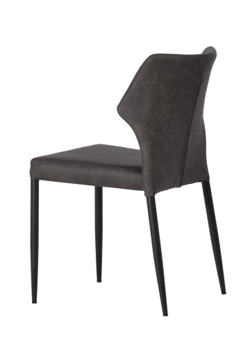 HOUSE OF SANDER Runa spisestuestol - sort PU-skinn og sorte ben