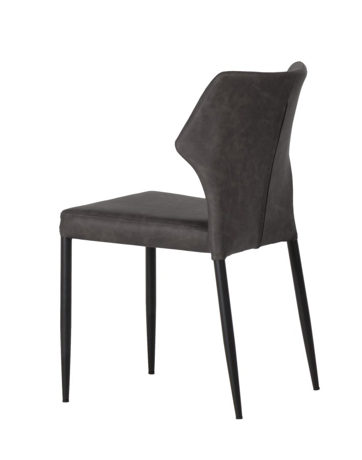 HOUSE OF SANDER Runa spisestuestol - sort PU-skinn og sorte ben