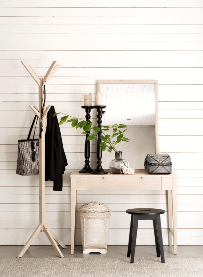 ROWICO rektangulr Confetti vgspejl - spejlglas og hvidvasket eg (90x60)