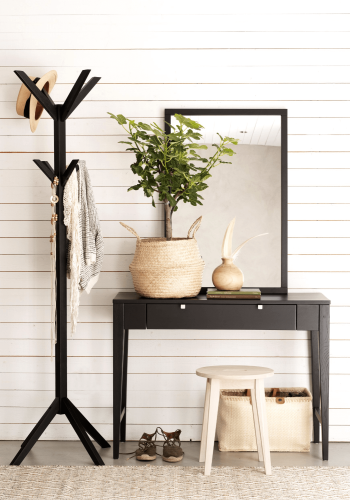 ROWICO rektangulr Confetti vgspejl - spejlglas og sort eg (90x60)