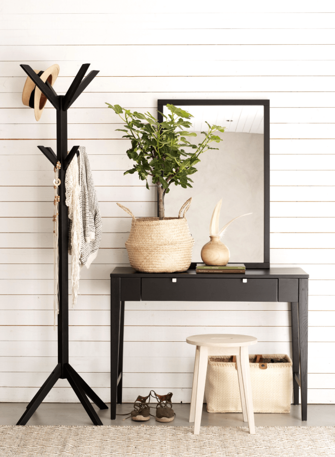 ROWICO rektangulr Confetti vgspejl - spejlglas og sort eg (90x60)