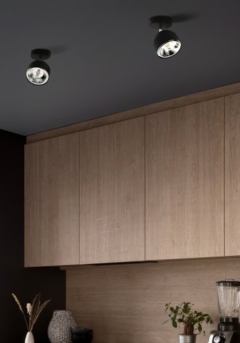 TK Altea taklampa spot, inkl. glödlampa - svart stl och krom