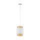 TK Boho taklampe - naturlig str og hvitt stoff