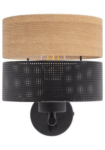 TK Nicol vegglampe - naturfiner og sort PVC folie/metall