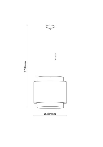 TK Boho loftlampe - natur rattan og sort stof