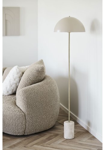 HOUSE NORDIC�Sheffield gulvlampe - beige st�l og beige marmor