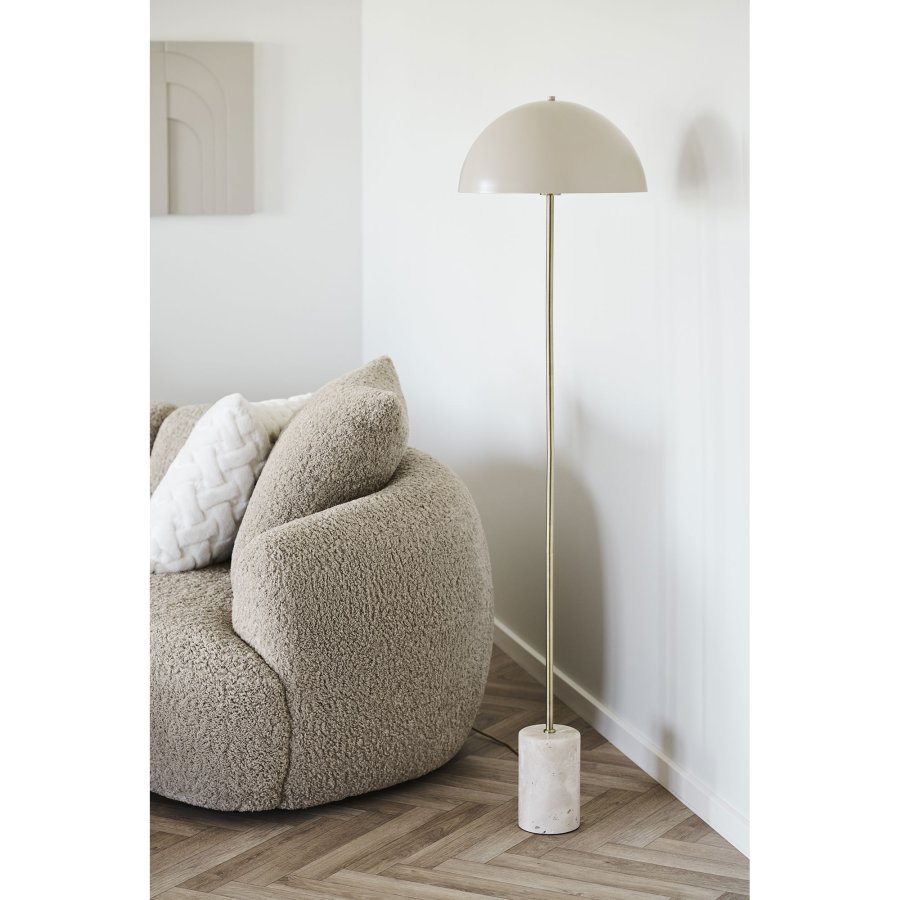 HOUSE NORDIC�Sheffield gulvlampe - beige st�l og beige marmor