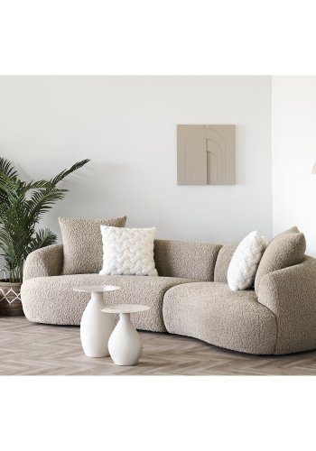 HOUSE NORDIC�Sheffield gulvlampe - beige st�l og beige marmor