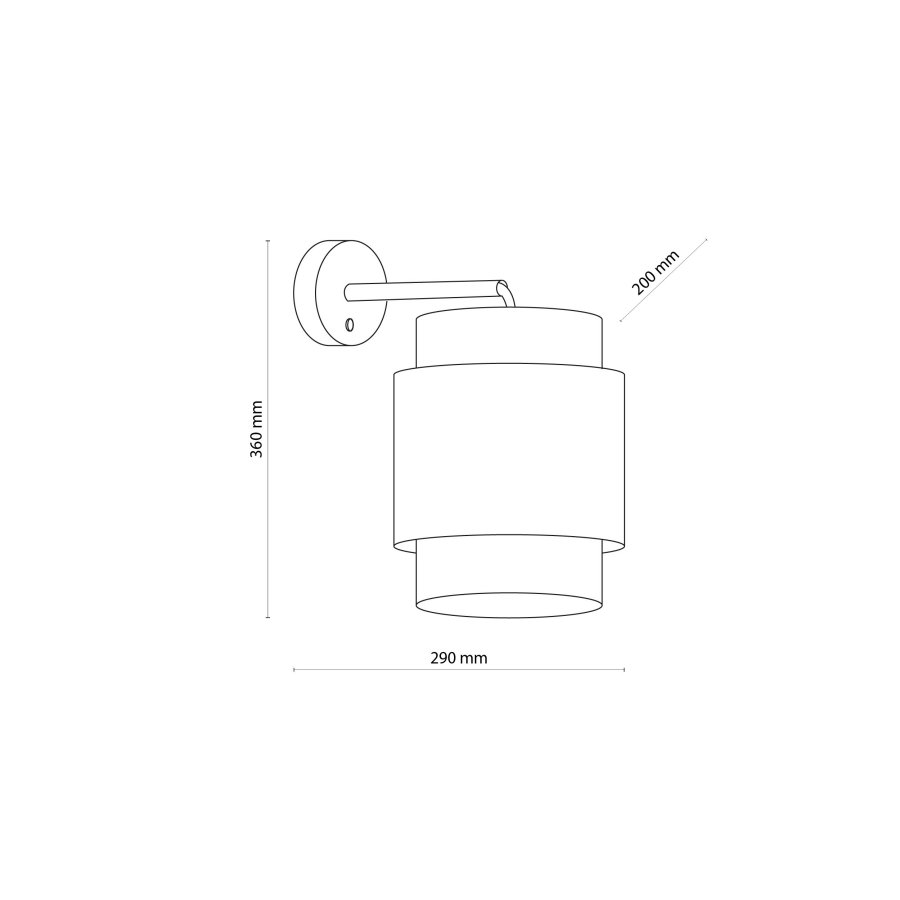 TK Boho vglampe - natur rattan og sort stof/stl