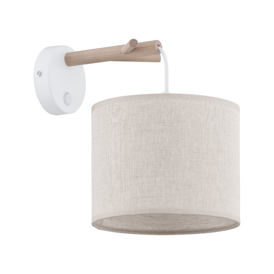 TK Albero vglampe - beige hr, natur fyrretr og hvid stl