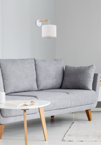 TK Albero vglampe - beige hr, natur fyrretr og hvid stl