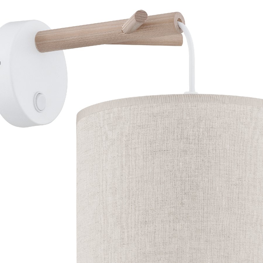 TK Albero vglampe - beige hr, natur fyrretr og hvid stl