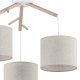 TK Albero loftlampe, m. 3 skjermer - beige lin, naturlig furu og hvitt stl