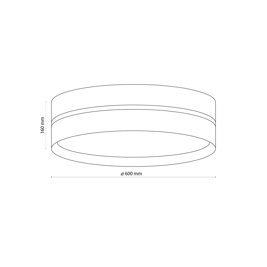 TK Linobianco loftlampe - brun jute, hvid stof og hvid metal