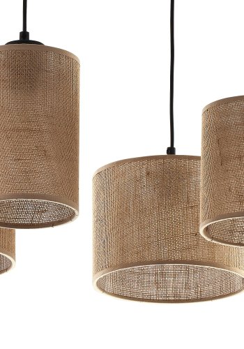 TK Jute loftlampe, m. 4 skrme - natur jute