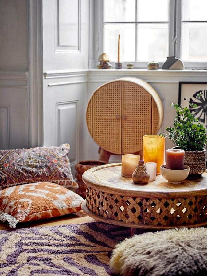 BLOOMINGVILLE Ester Kissen, Orange, Baumwolle B: 50cm, L: 50cm