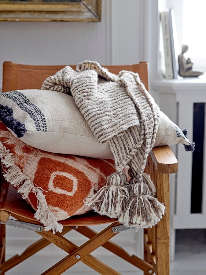 BLOOMINGVILLE Ester Kissen, Orange, Baumwolle B: 50cm, L: 50cm