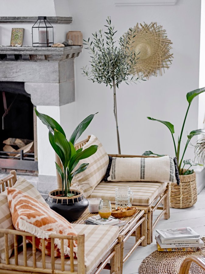 BLOOMINGVILLE Ester Kissen, Orange, Baumwolle B: 50cm, L: 50cm