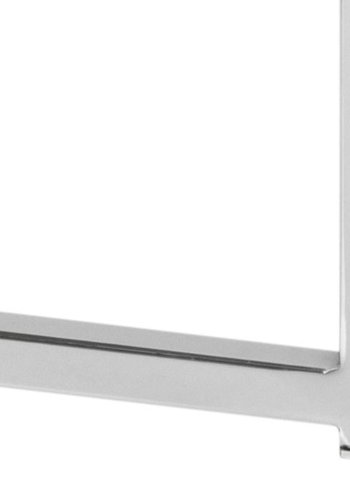 ACT NORDIC Cross hjrnebord, firkantet - klart glass og krommetall (50x50)