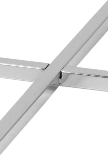 ACT NORDIC Cross hjrnebord, rundt - klart glass og krommetall (55)