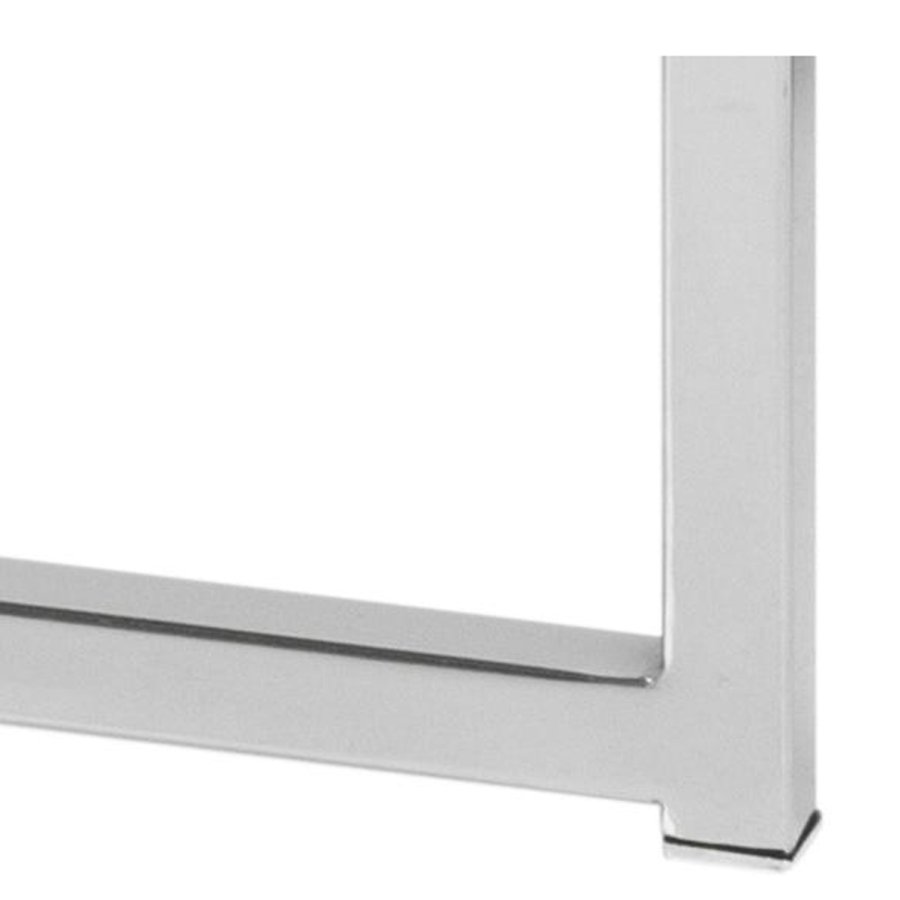 ACT NORDIC Cross hjrnebord, rundt - klart glass og krommetall (55)