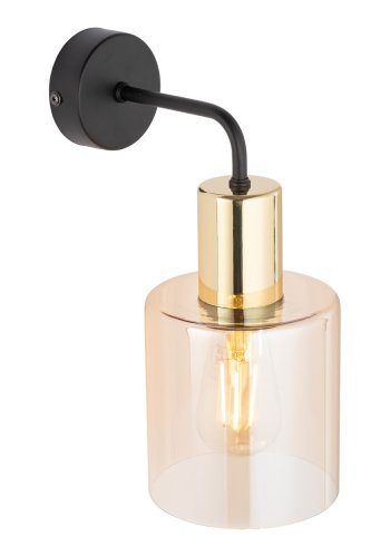 TK Sierra vegglampe - gult glass og gullmetall