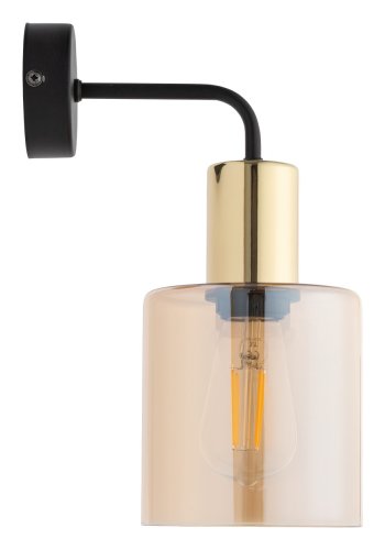 TK Sierra vegglampe - gult glass og gullmetall