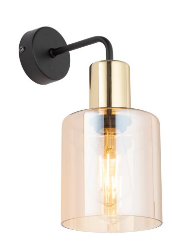 TK Sierra vegglampe - gult glass og gullmetall