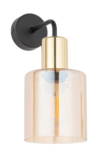 TK Sierra vegglampe - gult glass og gullmetall