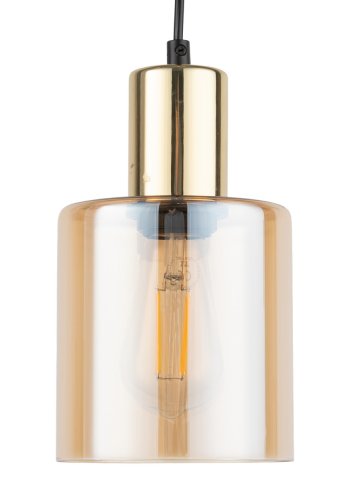 TK Sierra taklampe - gult glass og gullmetall