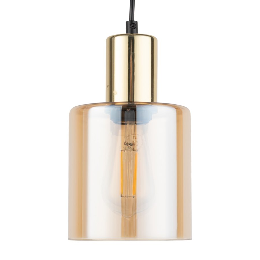 TK Sierra taklampe - gult glass og gullmetall