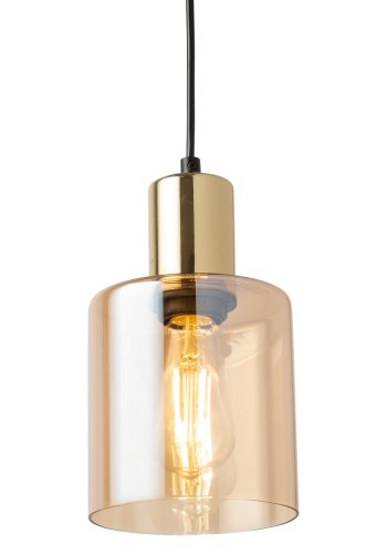 TK Sierra taklampe - gult glass og gullmetall