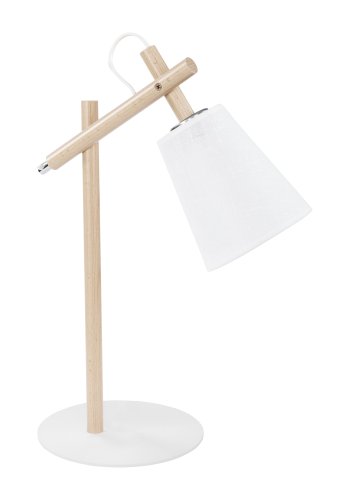 TK Vaio bordlampe - hvitt stoff og tre