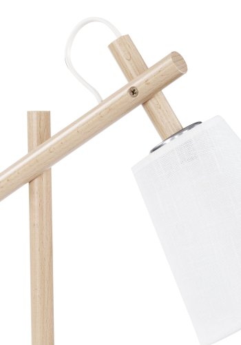 TK Vaio bordlampe - hvitt stoff og tre