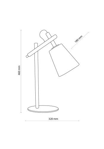 TK Vaio bordlampe - hvitt stoff og tre