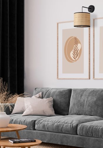 TK Liberia vglampe - natur flet og sort metal