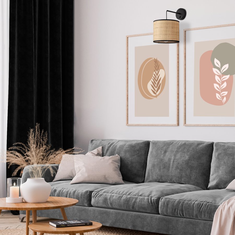 TK Liberia vglampe - natur flet og sort metal