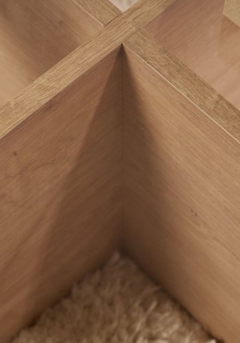 NORDVRK Aeris - Safir eik, gjennomsiktig salongbord