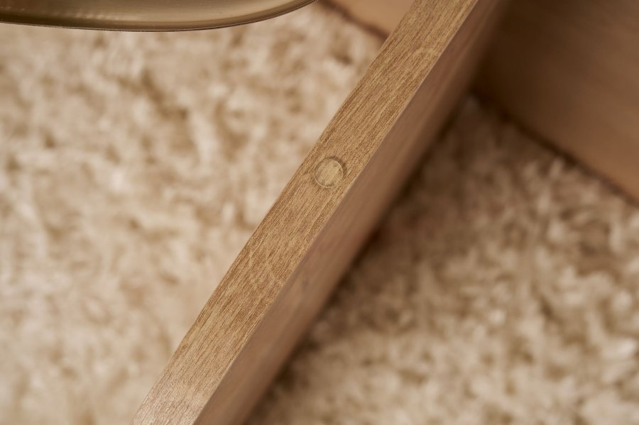 NORDVRK Aeris - Safir eik, gjennomsiktig salongbord