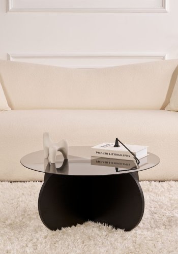 NORDVRK Aeris - Svart tre, gjennomsiktig salongbord